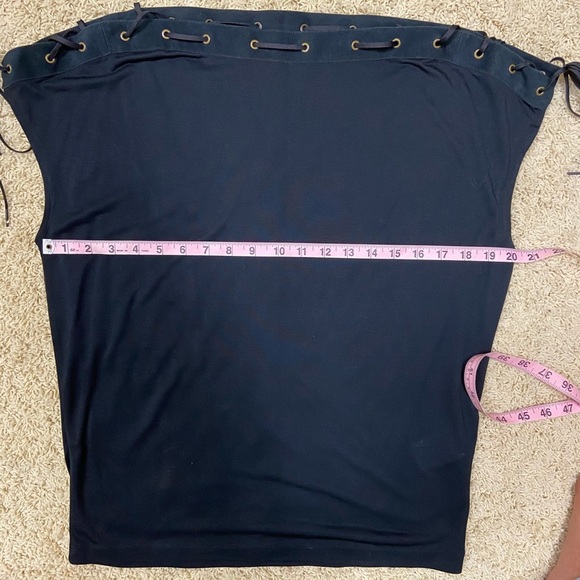 New Polo Ralph Lauren Suede Leather Western Top Laced Bateau Neckline Small - Picture 9 of 12